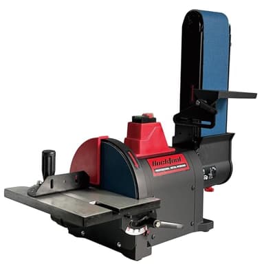 BUCKTOOL Pro 1HP Bench Belt Sander for Metal Working, 4 x 36 in Belt and 8 in Disc Sander with 1HP Direct-drive Motor, Benchtop for Metalworking, BD4801-M