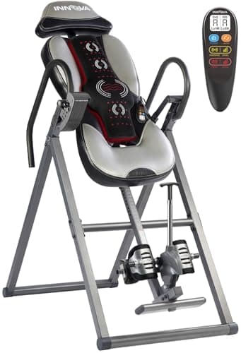 INNOVA HEALTH AND FITNESS ITM5900 Advanced Heat and Massage Inversion Table, Gray/Black