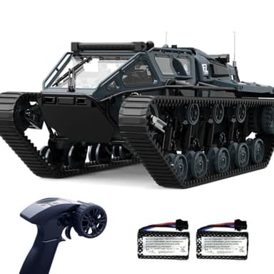 XINGRUI 1:16 Scale Remote Control Car Military Crawler Off-Road RC Tank with 4WD, Adjustable Speed/Steering, 2 Batteries & Openable Doors – All-Terrain RC Truck for Kids Adults, Birthday Gifts