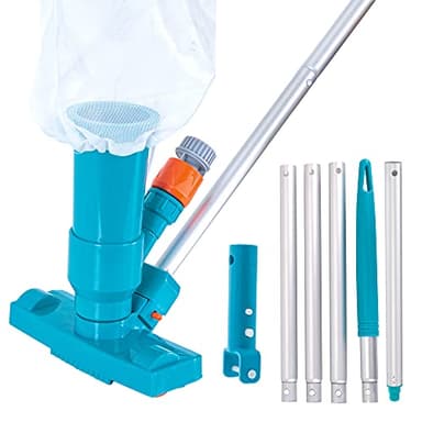 U.S. Pool Supply Above Ground Pool Vacuum Cleaner, Manual Pool Vacuum Cleaner, Spa Cleaner for Hot Tub, Ponds - 5 Section 4ft Pole, Mesh Leaf Bag, Telescopic Pole Attachment - Attaches to Garden Hose