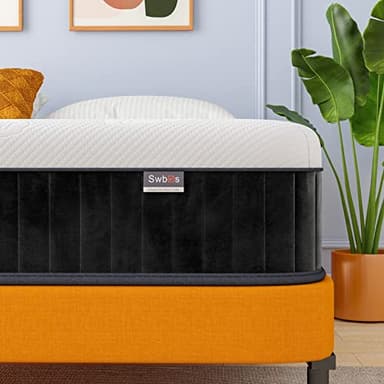 Queen Mattress 12 Inch, Hybrid Mattress Queen Size, Bed Matress in a Box, Pressure Relief & Fiberglass Free