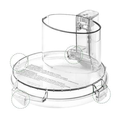 DFP-14NWBCT1 Food Processor Bowl Lid Replacement fit for Model DFP-14, Compatible with Cuisinart Food Processor DLC-005AGTXT1 Bowl, 4 Locking Knob(4.45 * 7.6in)