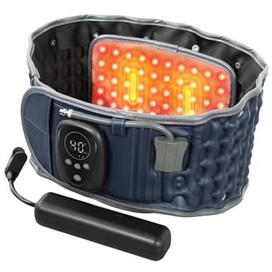 HONGJING Red Light Decompression Belt for Lower Back Pain Relief, Inflatable Lumbar Support with Electric Pump, One Sizes Fits 29-49 Inches Waist