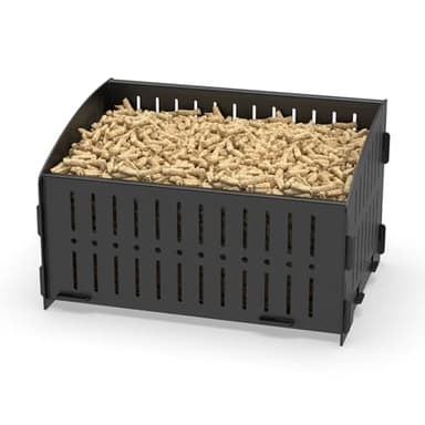 johgee Small Pellet Basket, Portable Pellet Burner Basket for Fireplaces and Wood Stoves, Emergency Camping Stove, 11.5 × 8 × 6.7inch