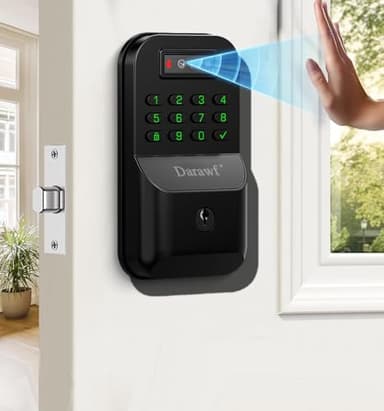 Keyless Entry Smart Deadbolt & Palm Recognition Vein Front Door Lock,Electronic Keypad Lock with Auto Lock,Bluetooth,APP Control,Digital Code,biometric,Password,Key,Easy Installation,Waterproof