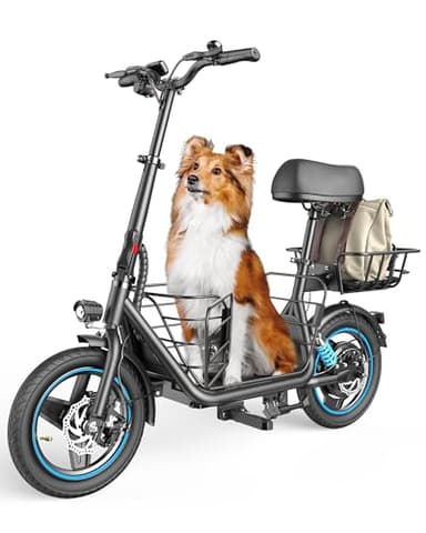 Gyroor Electric Scooter for Adults with Removable Pet Basket – 48V 13.5Ah Battery, 650W Motor, Dual Shock Absorbers, 300lb Capacity, UL2272 Certified C1Plus-7S7