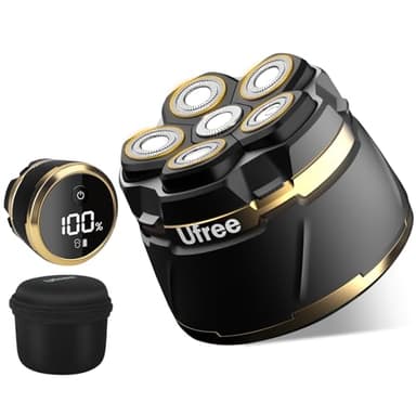 Ufree Head Shavers for Bald Men - IPX6 Waterproof Wet/Dry Bald Head Shaver, Detachable Rotary Blade for Clean Shave, Electric Shaver with LED Display, Storage Bag