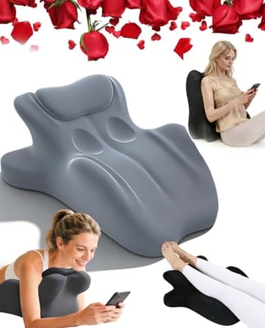 Moodie Pillow, 27 Degree Intimacy Pillow= Just The Right Lift, Ergonomic Memory Foam Intimacy Comfort Pillow Hip & Back Support, All Perfect Position Easily Postures Wedge Pillow (Grey)