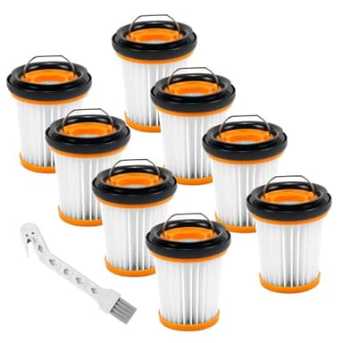 ATXKXE WV201 Filter Fit for Shark Wandvac ION W1 S87 Cordless Handheld Vacuum WV200, WV201, WV205, WV220, Compare to Part # XHFWV200, 8 Pack Filters and 1 Clean Brush
