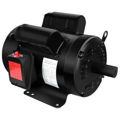 Air Compressor Motor 5HP, Industry AC Motor, Electric Motor 184T Frame Farm Duty Motor, 1750 RPM TEFC 208-230V 28.5-27.0 CW/CCW