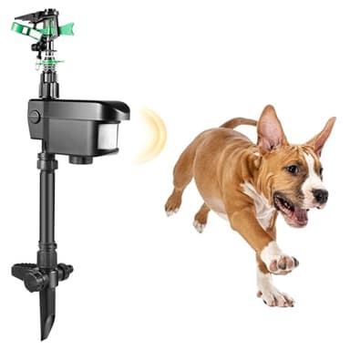 GSHIOIO Motion Activated Sprinkler, Solar Powerd Cat Repellent with Water Sprinkler Outdoor Animal Control IPX4 Waterproof for Lawn & Vegetable Fields Repel Cats, Dogs, and Birds