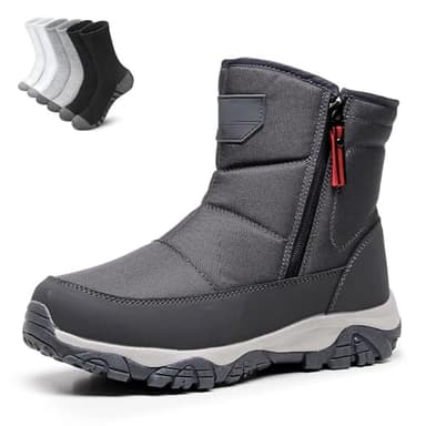 Men’s Waterproof Orthotic Winter Work Boots, Extreme Cold Protection, Non-Slip Durable Sole, All-Day Comfort Warm Shoes (Gray, Medium, Adult, Men, 8, Numeric, US Footwear Size System, Medium)