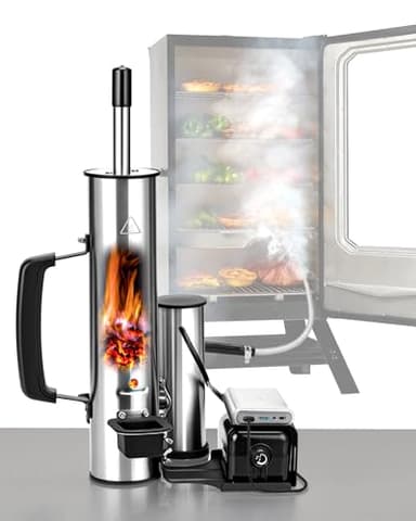 Walpreson Cold Smoke Generator for Any Grill - 304 Stainless Steel Smoker Tube, Double Tube to Cut Tar for Non-Greasy Taste, Anti-Scald Handle, Camping/Backyard BBQ, Savor Rich Clean Flavor Easily