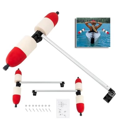 IOENC Portables Kayak Stabilizer for Most Kayaks,Canoes Canoe Outrigger Kit, Kayak Outriggers/Stabilizers System with Quick Release Buttons,Solid HDPE Floats,for Photography,Fishing,New Boaters