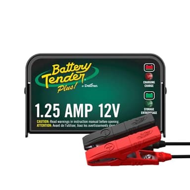 Battery Tender Plus 12V 1.25 AMP Car & Motorcycle Battery Charger and Maintainer, Float Charge for Automotive, and ATVs - Smarter Than a Trickle Charger