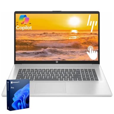 HP 17 Business Laptop, 17.3" HD+ Touchscreen, 8-Cores Intel Core i3-N305 Processor, 8GB Memory, 128GB eMMC, Copilot AI, Webcam, Wi-Fi 6, Windows 11, Silver