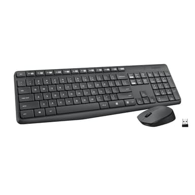 Logitech MK235 Wireless Keyboard and Mouse Combo for Windows, 2.4 GHz Wireless Unifying USB Receiver, 15 FN Keys, Long Battery Life, Compatible with PC, Laptop