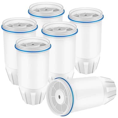6 Pack Replacement Filter for Zero-Water, ZR-001 ZR-004 ZP-006 ZP-010 ZR-017 ZD-018 ZS-008, 5-Stage Filter System 0 TDS, Certified to Reduce Lead Chromium and PFOA/PFOS, SETFEEL