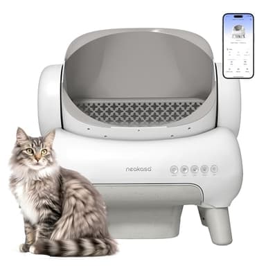 Neakasa M1 Plus Lite Open-Top Self Cleaning Cat Litter Box, Automatic Cat Litter Box with APP Control, Upgraded Safety Protection, Odor Control, Includes 1 Roll Waste Bag
