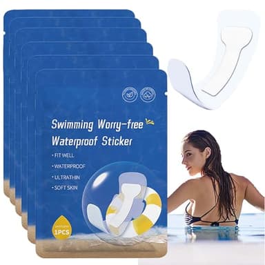 Women's Waterproof Sanitary Pads for Swimming, Skin-Friendly Prevention for Swimming & Daily Activities, Reusable Adhesive Patches (6PCS)