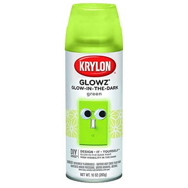 Krylon K03051000 Glowz® Glow-in-The-Dark Paint, Green Glowz - 10 Ounce