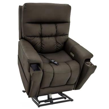 Pride Viva Lift Ultra Power Recliners - Lift Chair for Adults, 400 Lbs Weight Capacity, Lithium Battery Backup, 23" W x 22" D Comfort Seat, Large, Capriccio Smoke - PLR4955L