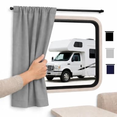 RV Window Curtains for Inside Camper - Blackout Privacy Curtains for RV, Trailer, Van - Thermal Insulated, Easy Install - Perfect for Camper Windows Interior Cover