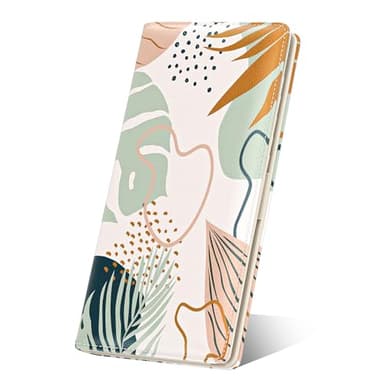 Nipichsha Womens Wallet, RFID Slim Wallets for Women, Thin Ladies Credit Card Holder Purse, Cute Leather Bifold Clutch Billfold with 11 Card Slots & ID Window, Boho Leaves