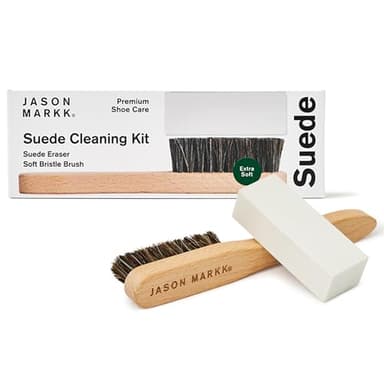 Jason Markk Suede Cleaning Kit, Shoe Cleaner, 2-Piece Set, Brush & Stain Eraser, Sneaker Care, Ideal for Footwear, Safe for Leather, Suede, Nubuck, Cotton, Knits