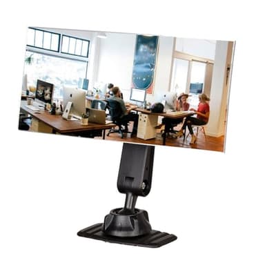 Acrylic Wide Angle Rear View Mirror for Cubicle Desk Computer PC Monitor to See Behind You, Stick-on Convex Mirror for Office Work Car Personal Safety and Security Decor Accessories - 1 Pack