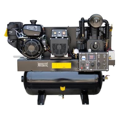 MutsMover 3-in-1 Gas Powered Air Compressor Generator Welder, 15HP 30 Gallon ASME Tank, 19 CFM 180 PSI Two-Stage Pump, 6000W Generator 120/240V Electric Start, Truck Mounted Industrial Compressor