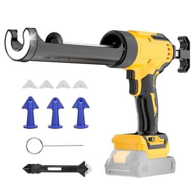 Cordless Caulking Gun Compatible With DeWalt 20V Max Battery(NO Battery)10 Oz Electric Caulking Gun with Anti-Drip,Auto Retract,LED Light,6 Speed for Filling, Sealing, Repair