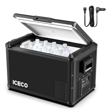 ICECO 63.4 Quarts VL60 Pro Single Zone Portable Fridge Refrigerator, Multi-directional Lid, Dual USB & DC 12/24V, AC 110-240V, True Freezer for Car, RV, Truck, 0°F to 50°F (VL60 ProS+NEW DC Cord)