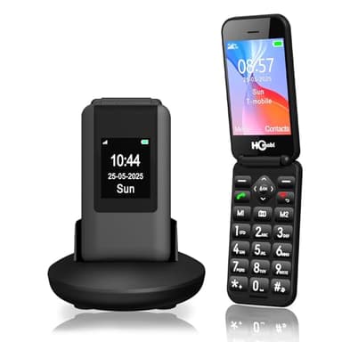 4G Unlocked Basic Flip Phone,Cell Phone for Seniors,2.8+1.5",SOS Button,Speed Dial,Large Fonts,Big Buttons,Bluetooth,Camera,Charging Dock,FM Radio,1400mAh battery（Not for AT&T,Verizon, Sprint)