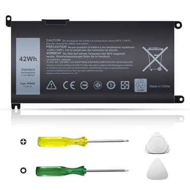 YRDD6 Laptop Battery 42Wh Replacement for Dell inspiron 14 15 3000 5000 3493 3582 3583 3584 3593 3793 5480 5481 5482 5485 5490 5491 5493 5581 5585 5590 5591 5593 5594 5598 7586 Vostro 3491 VM732 1VX1H