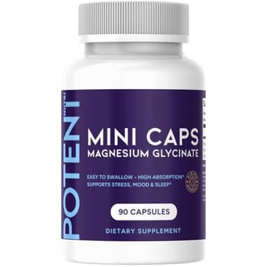 Magnesium Glycinate Tiny Pills - 90 Capsules, Easy to Swallow
