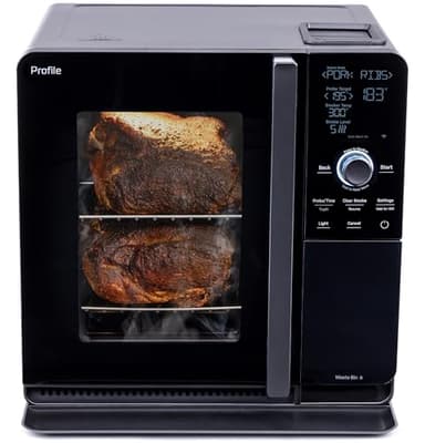 GE Profile™ Smart Indoor Pellet Smoker, with Active Smoke Filtration, 5 Smoke Control Settings, WiFi Connected, Electric, Countertop BBQ Appliance, Black