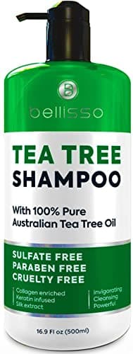 Tea Tree Oil Shampoo - Sulfate and Paraben Free with Collagen Keratin - Ideal for Women and Men with Oily Hair and Scalp Buildup - Anti Dandruff Treatment for Itchy, Dry Scalps – Salon Grade Products