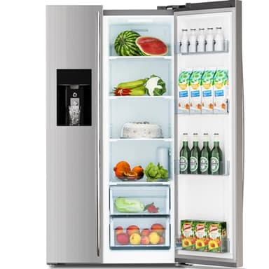 Antarctic Star 2 French Door Refrigerator Fridge, with Side Freezer &Water Dispensor,Nugget Ice Maker&Cube Ice,Adjustable Thermostat, 20 Cu Ft, Stainless Steel