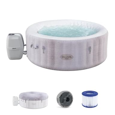 Bestway SaluSpa Cancun 2 to 4 Person Inflatable Hot Tub, Round Energy-Efficient Portable Outdoor Spa with 120 AirJets, 71" x 26"
