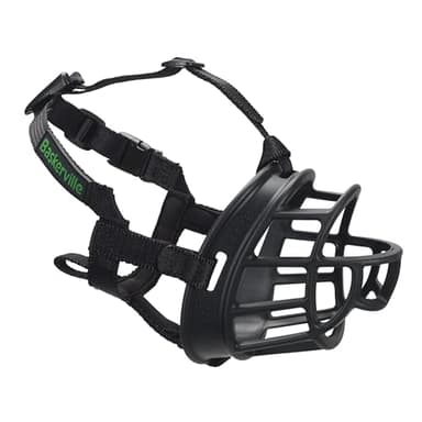 BASKERVILLE Ultra Dog Muzzle- Black Size 5, Perfect for Large Dogs, Prevents Chewing and Biting, Basket allows Panting and Drinking-Comfortable, Humane, Adjustable, Lightweight, Durable