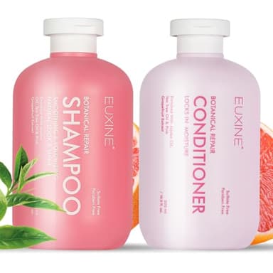 NUSPA Sulfate Free Shampoo and Conditioner Sets Infused with Jojoba Oil,Tea Tree Oil, Pink Grapefruit Extracts,Smoothing Shampoo and Conditioner Botanical Repair for Dry Damaged Frizz All Types Hair