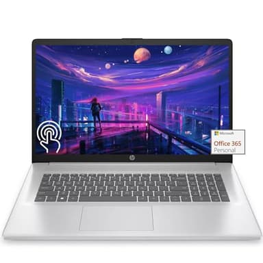 HP 17 Touchscreen Laptop Computer for Student and Business, 17.3" HD+ Touch Laptop, Intel Pentium Silver-N5030, 4GB RAM, 128GB SSD, 1 Year Microsoft 365, Wi-Fi, HDMI, Windows 11 Home in S Mode