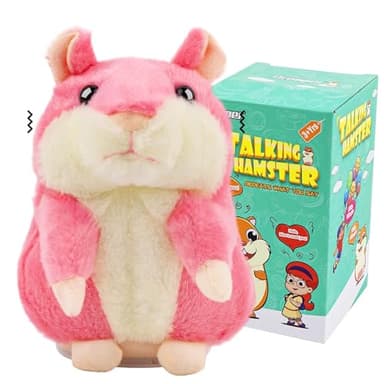 Qrooper Talking Hamster - Toddler Stuffed Animal Toys for Boys Girls 2 3 4 5 6 Year Old - Repeats What You Say - Interactive Plush Sensory Companion Toy for Kids Easter Basket Stuffers Birthday Gifts