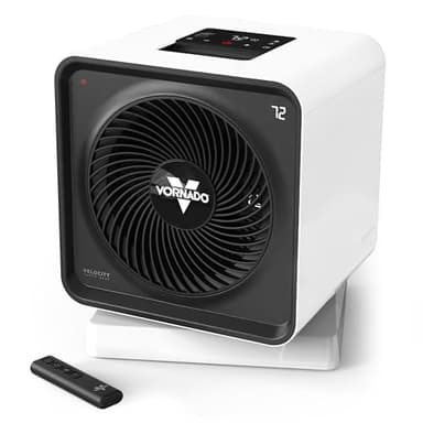 Vornado Velocity CUBE 5 OSC Whole Room Space Heater with 70º Oscillation, Remote Control, Vortex Heat Circulation, LED Touch Controls, 1-12 Hour Timer, Advanced Safety, Auto-Climate Control, White