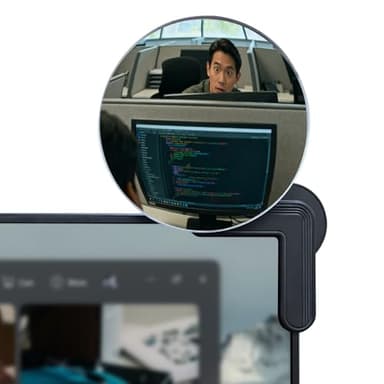 Nnaningo Clip On Mirror For Computer Monitor, Laptop Mirrors, Desk Office Cubicle, Pc To See Behind You, Desktop Rear View, Personal Safety (1PCS)