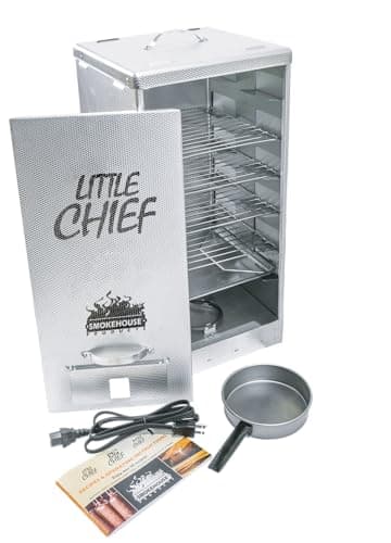 Smokehouse Little Chief Front Load Smoker, Low to Mid Temperature Smoker for Fish, Jerky, Cheese, Sausage & Other meats, Smoke Up to 25 Pounds of Meat & Fish