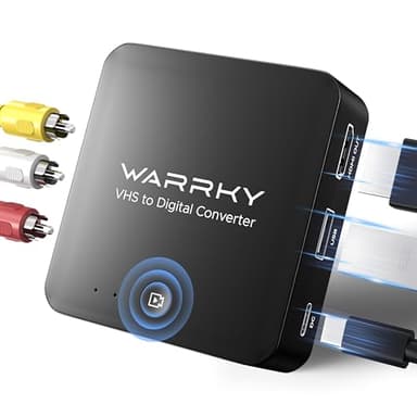 Warrky VHS to Digital Converter, RCA to HDMI Converter with Standalone Recording (No PC Needed, No Software Needed), Record VHS, PS/PS2/PS3, VCR, Hi8, Camcorder and More RCA/AV Devices to Digital