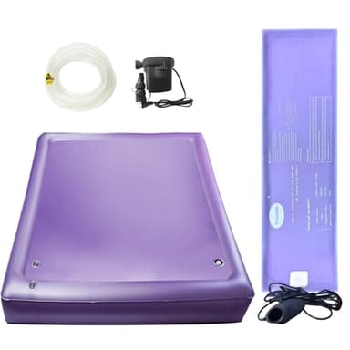 HYPNICELL Full Wave Waterbed Mattress with Heater, Hose, Electric Air Pump, Free Flow Design Softside Water Bed for Adults, Foldable & Ergonomic PVC Water Mattress with LED Control (Queen-60" x80")