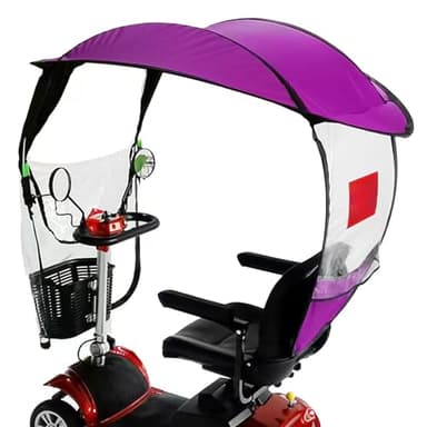 Mobility Scooter Canopy Rain Cover Electric Scooter Umbrella Waterproof Accessories Foldable for Outside Storage Heavy Duty Motorcycle Covers (purple)